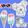 Red, White and Blue Summer Vibes Sticker 5 Pack
