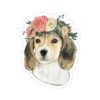 Flower crown beagle sticker