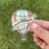 Adventure Hot Air Balloon Clear Sticker
