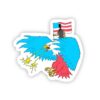 Abraham Lincoln Riding Eagle with Lasers Sticker (Neon)