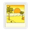 Sunset Polaroid Yellow Aesthetic Sticker