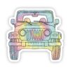 Tie Dye Jeep Front Aesthetic Sticker