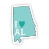 I Love Alabama Teal Sticker