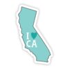 I Love California Teal Sticker