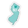 I Love New Jersey Teal Sticker