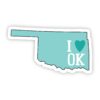 I Love Oklahoma Teal Sticker