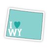I Love Wyoming Teal Sticker