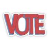 Vote Red Lettering Sticker