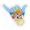 Hang Loose Sand Castle Beach Sticker