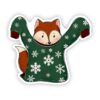 Fox Holiday Sweater Sticker