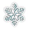Teal Snowflake Sticker
