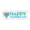 Happy Hanukkah Sticker with Menorah
