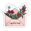 I Am Full of Beauty Envelope Floral Sticker