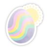 Purple Egg with Wavy Stripes and Sun Easter Sticker