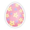Pink Egg with Flowers Easter Sticker
