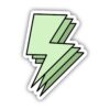 Green Triple Lightning Bolt Aesthetic Sticker