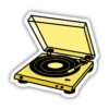 Yellow Record Player Aesthetic Sticker