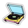 Multicolor Record Player Aesthetic Sticker