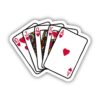 Royal Flush Hearts Sticker