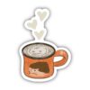 Orange Coffee Mug Fall Sticker - Hedgehog