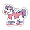 Unicorn Fitness Instructor Halloween Costume Sticker