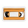 orange VHS sticker