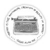 Poetry is the rhythmical creation of beauty in words grey typewriter (Edgar Allan Poe Sticker)