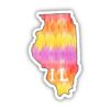 Illinois Tie Dye Stripes Sticker
