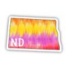 North Dakota Tie Dye Stripes Sticker