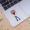 Groovy Girl With Flower Hair Sticker