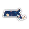 Massachusetts Blue Floral Abstract Sticker