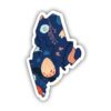 Maine Blue Floral Abstract Sticker