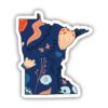 Minnesota Blue Floral Abstract Sticker