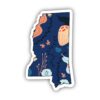 Mississippi Blue Floral Abstract Sticker