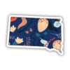 South Dakota Blue Floral Abstract Sticker
