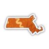 Massachusetts Orange Abstract Sticker
