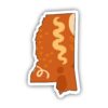 Mississippi Orange Abstract Sticker