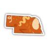 Nebraska Orange Abstract Sticker