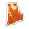 Rhode Island Orange Abstract Sticker