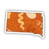 South Dakota Orange Abstract Sticker