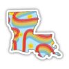 Louisiana Rainbow Fun Sticker