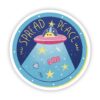 Spread Peace Alien UFO Sticker