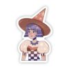 Modern witch in hat sticker