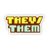 They Them Retro Pronouns LGBTQ Pride Sticker