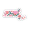 Massachusetts Sticker - Elegant Floral