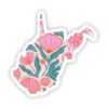 West Virginia Sticker - Elegant Floral