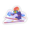 Skiing Penguin Sticker