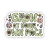 Grow at your own pace groovy floral sticker