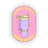 Emotional support water bottle sticker (pink)