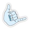 Shaka Light Blue Aesthetic Sticker - Hang Loose
